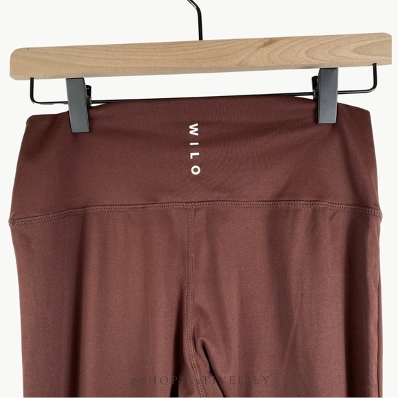 WILO The Label Flare Leggings Size Small Brown Colorblock Split Hem Yoga Pants - Picture 4 of 11